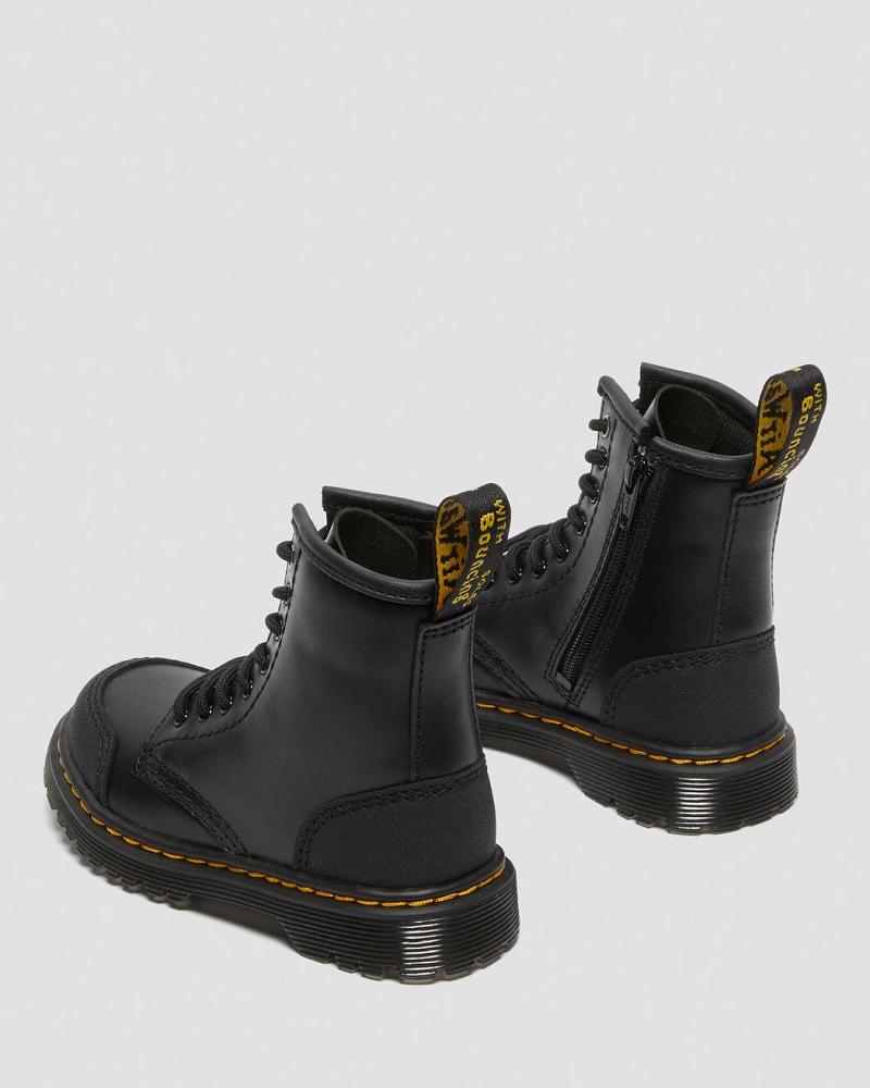 Botas Casuales Dr Martens Toddler 1460 Overlay Cuero Niños Negros | MX 157SGL